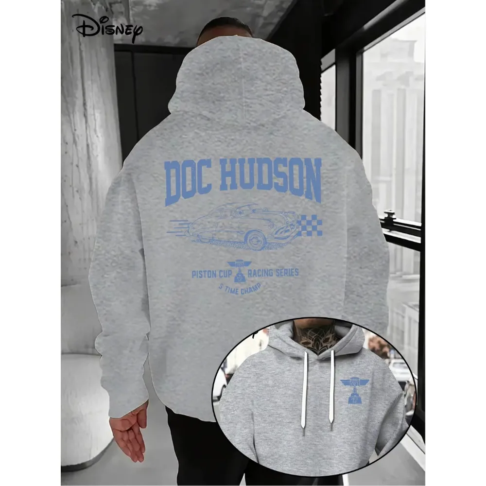 2025-26 ديزني سيارة البرق ماكوين 100% القطن المطبوع هوديي الرجال البلوز البلوز فضفاض موضة هدية غير رسمية #1