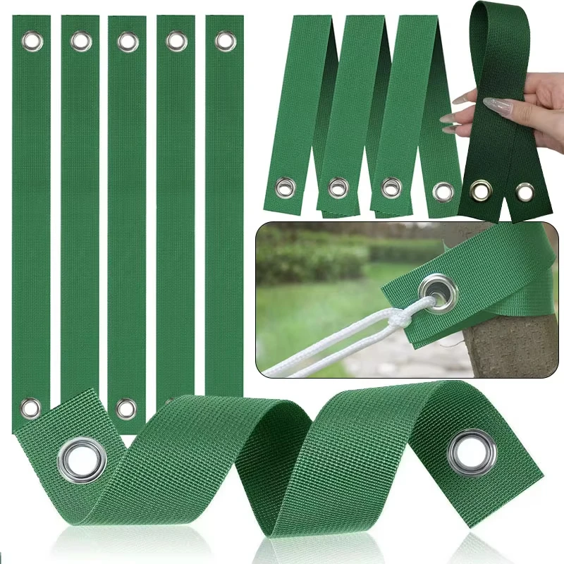 5/10pcs Tree Windproof and Anti Fall Binding Straps, Plant Support Anchor Straps, Perforated Safety Belts, Tree Fixing Straps