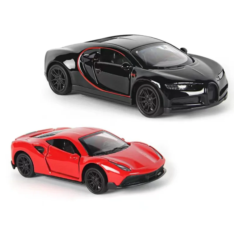 1:43 Alloy Car Model Diecast Metal Simulation Pull Back Car With Open The Door Sports Vehicles Toys For Children Gifts