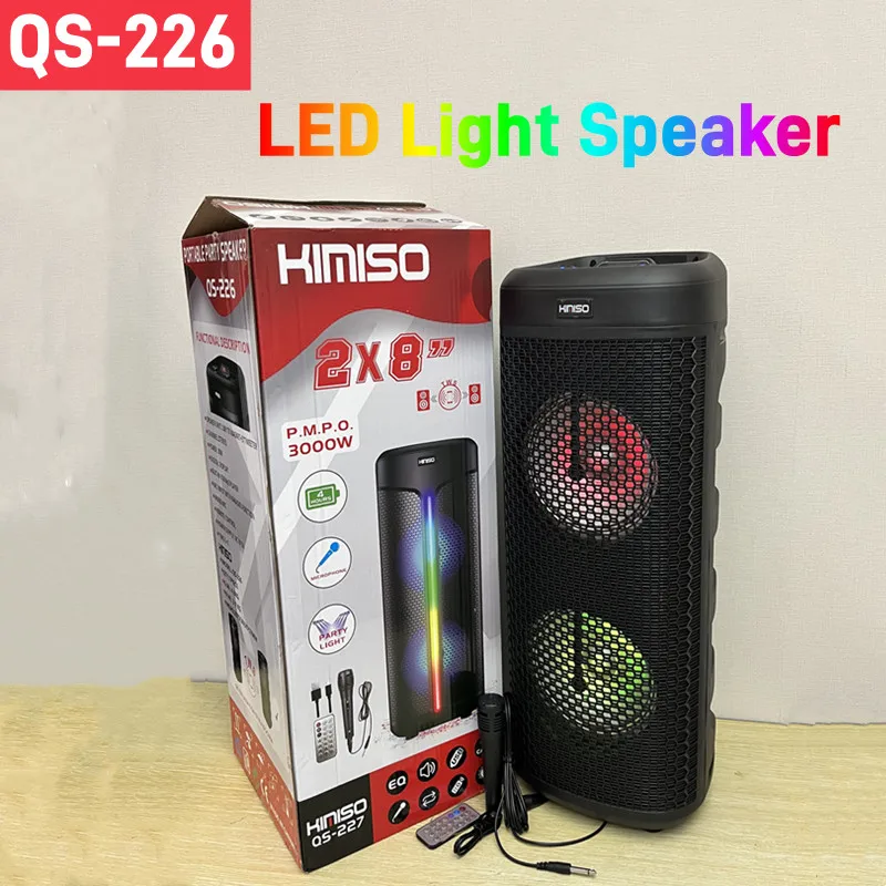 Многофункциональная портативная Bluetooth-Колонка KIMISO, двойная колонка 8 дюймов, большой бас, домашний кинотеатр, колонка с дистанционным управлением