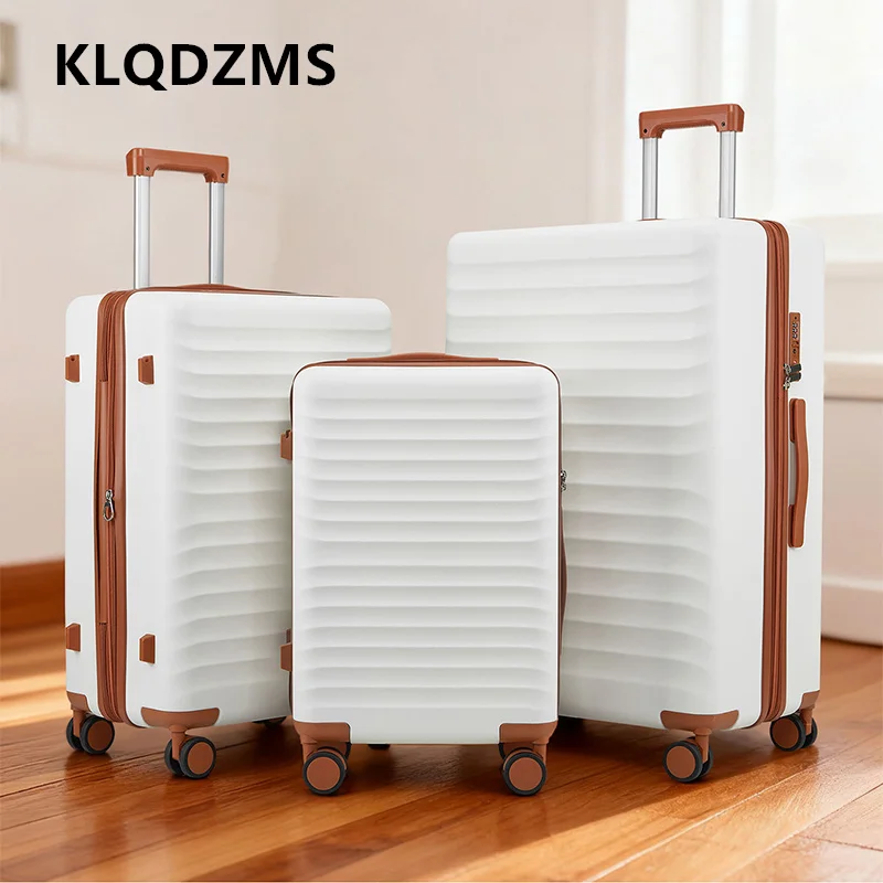 KLQDZMS ABS+PC Suitcase New Boarding Box Women's Trolley Case 20“24”28 Inch Three-piece Combination Box with Wheels Luggage