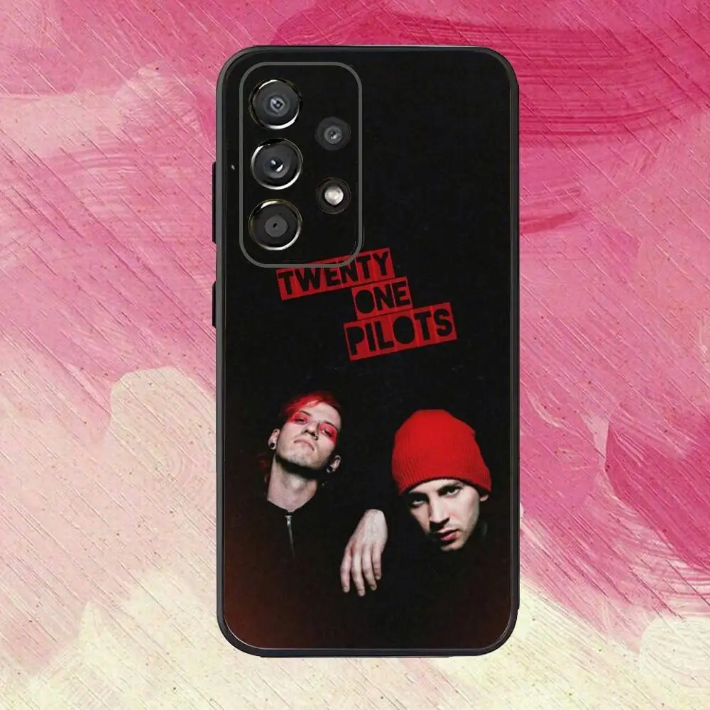 حافظة هاتف Band1 T-Twenty One P-Pilots لهاتف سامسونج S25,S24,S21,S22,S23,S30,Ultra,S20,Plus,Fe,Lite,Note,10,9,5G غطاء أسود
