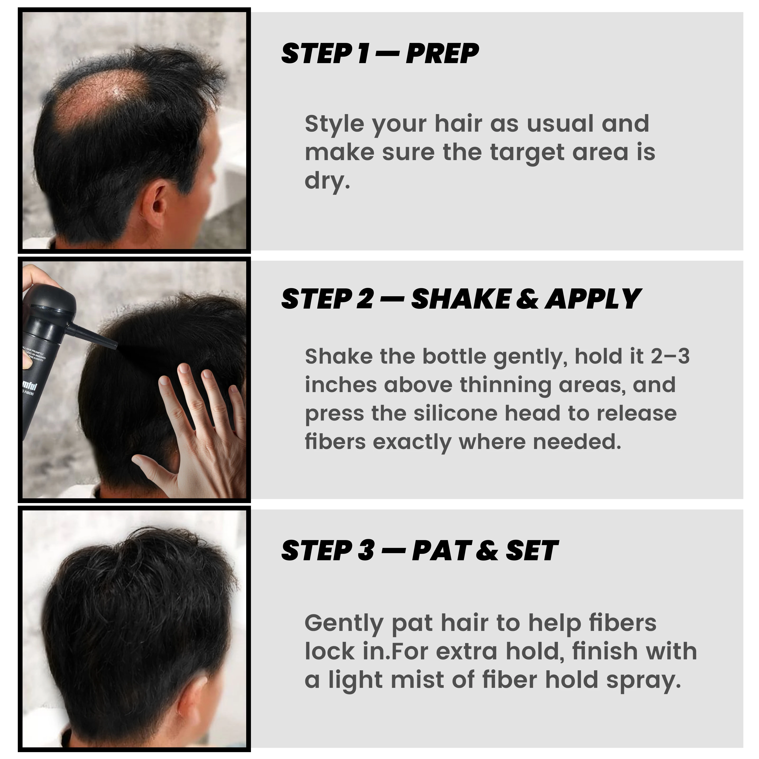 Adglamful 30g Hair Building Fiber - Spray Head Design, Precise Coverage, 5 Sec Quick Thickening for Sparse Areas & Styling