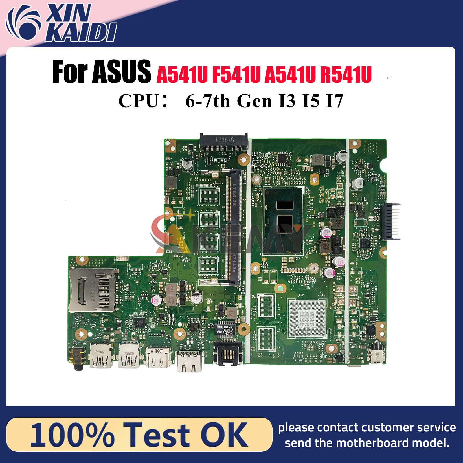 

X541UAK Материнская плата для ноутбука ASUS R541U X541U X541UVK X541UV A541U X541UAK X541UJ A541U X541UA F541U Материнская плата с процессором I3 I5 I7