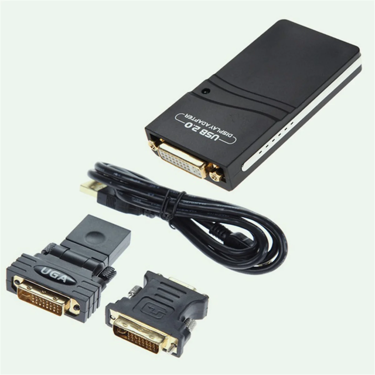 External Graphic Video Adapter USB 2.0 to DVI/VGA/HDMI-Compatible Multiple Monitors Display Extend/Mirror for WindowsM13K