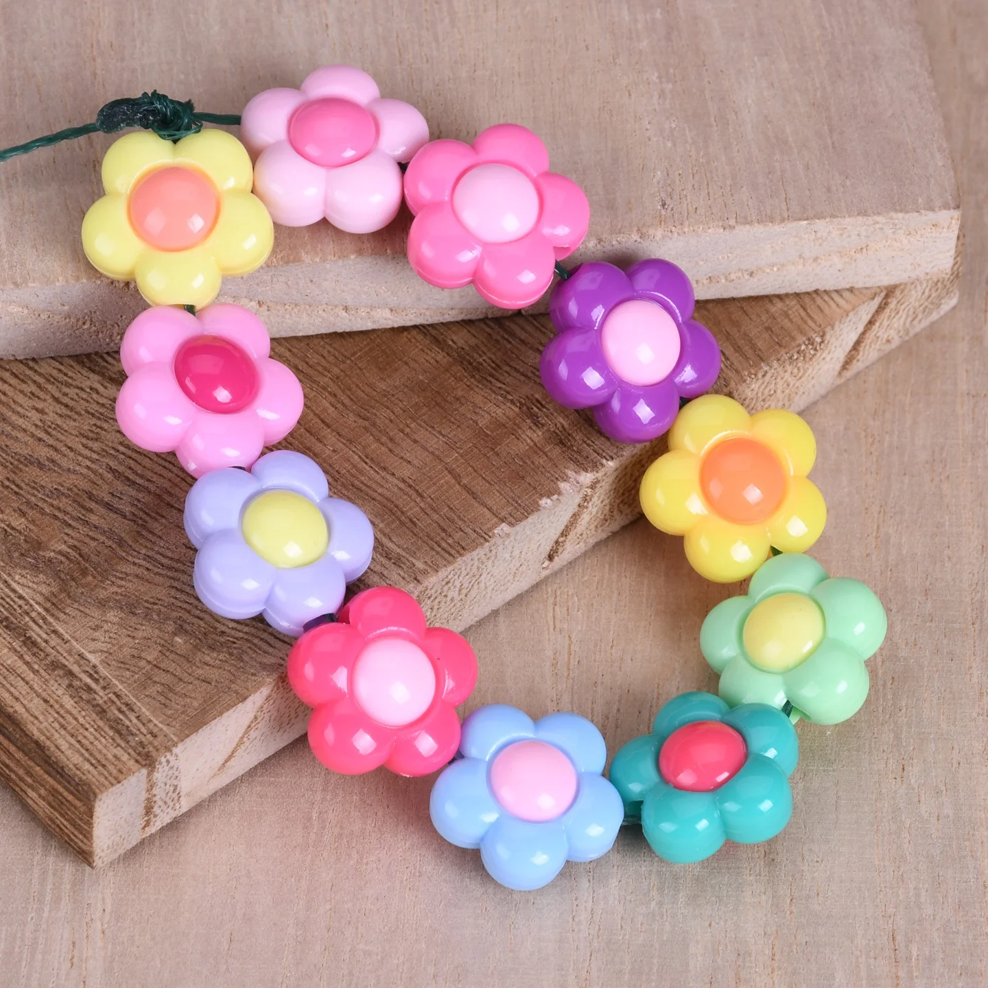 

10pcs Flower Shape 16mm Acrylic Plastic Loose Beads For Jewelry Making DIY Floral Crafts Findings Beading Supplies