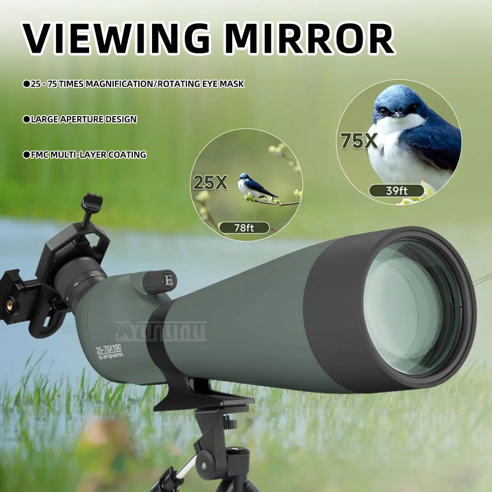 viewing mirror: Monocular Birding Binoculars: High-Definition, High-Magnification, Low-Light Night Vision Outdoor Binoculars