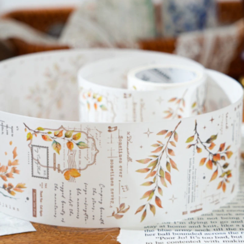 Mr. Paper, 200cm/roll, Vintage Branch and Leaf Themed Washi Tape, Scrapbook Album, Phone Case,diary Decoration, Literary Sticker