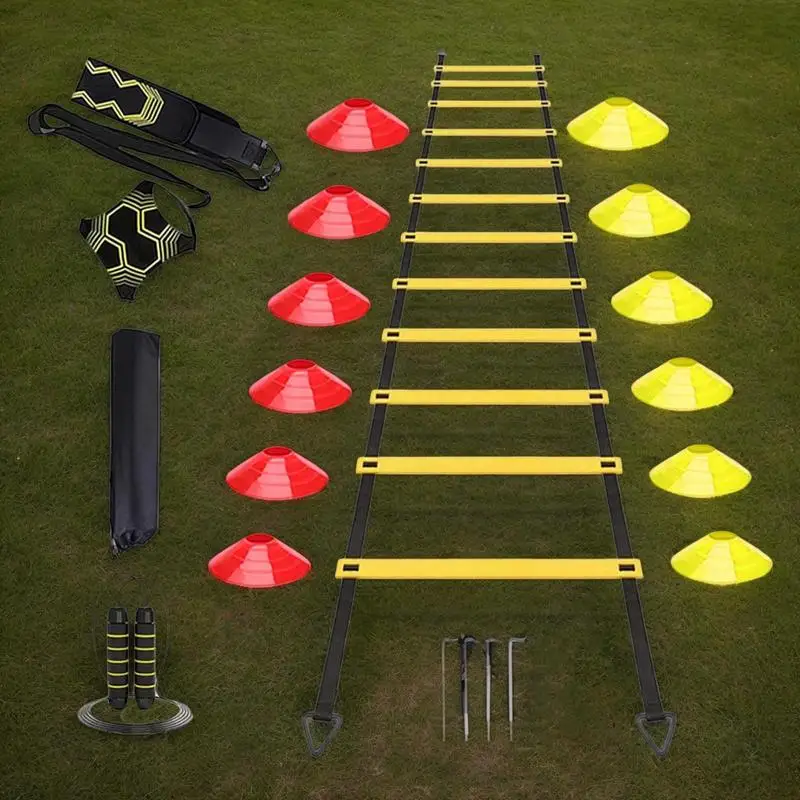 Equipamento de treinamento de futebol para jovens auxiliares de treinamento de futebol para atletas portátil acessórios de prática de velocidade de futebol para