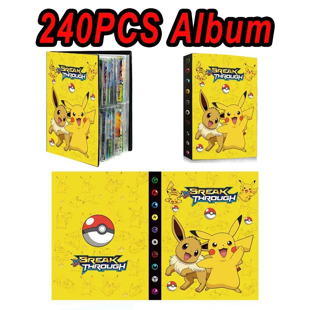 240Pcs Album Pokemon Cards Album Book Cartoon Anime Charizard Game Card VMAX GX EX Holder Collection Folder Kid Cool Toy Gift