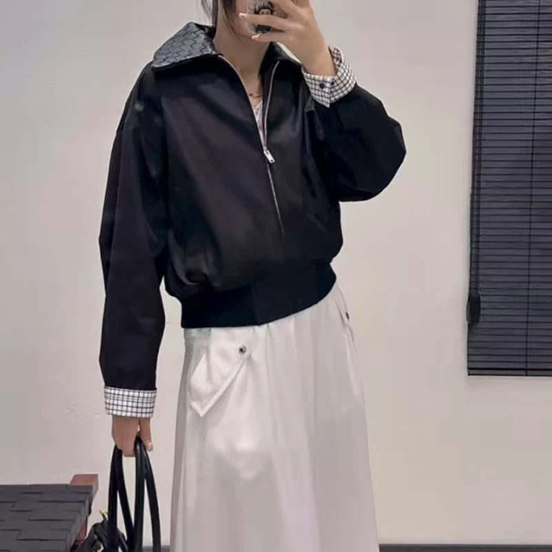 

Women's jacket New detachable sheepskin collar long sleeved top for autumn 2025 cotton blend women's coat outerwears Women top