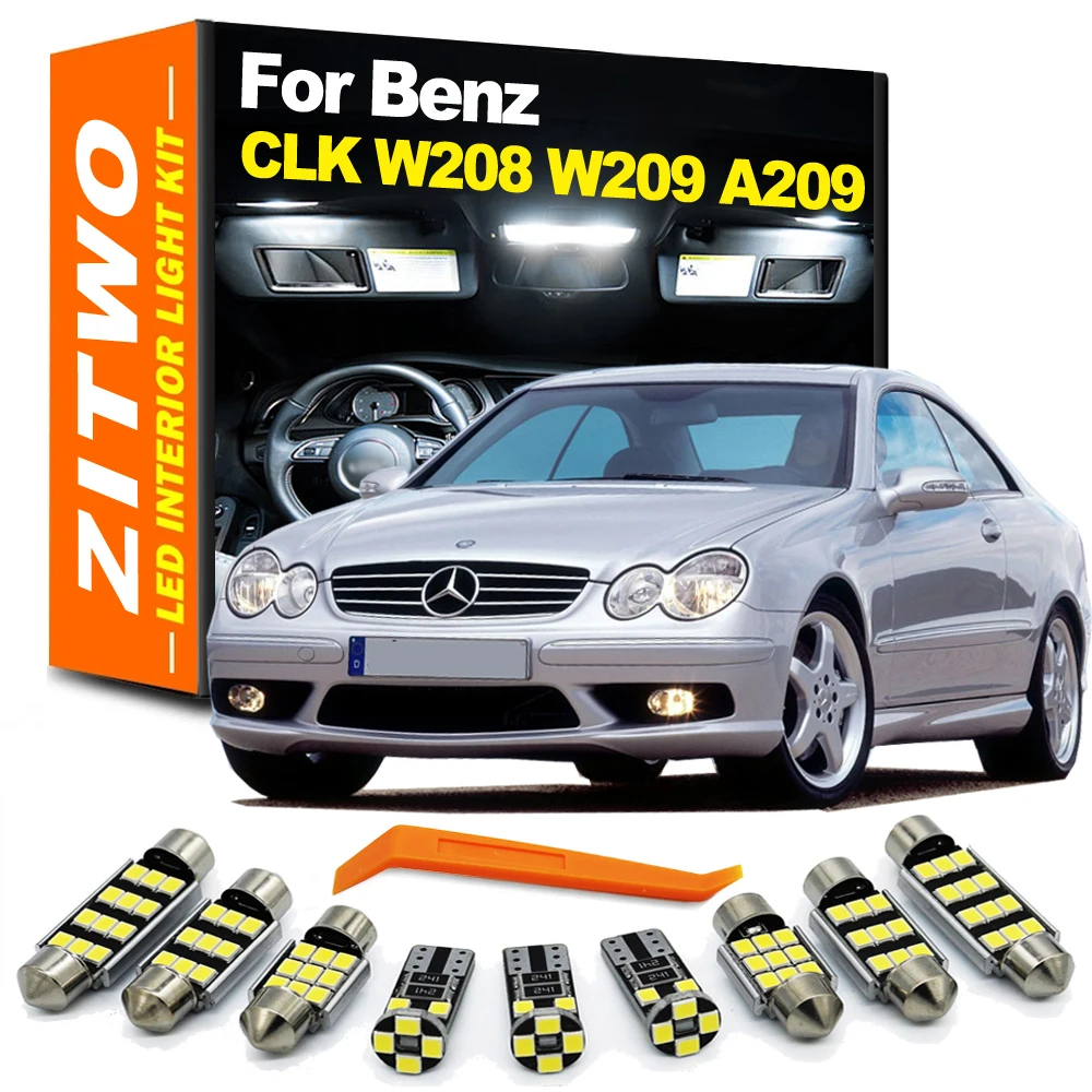 ZITWO-LED Kit de Luz de Leitura Interior, Mapa, Luz Dome, Acessórios De Bulbo Do Carro, Mercedes Benz CLK, W209, C209, W208, C208, A209, A208,