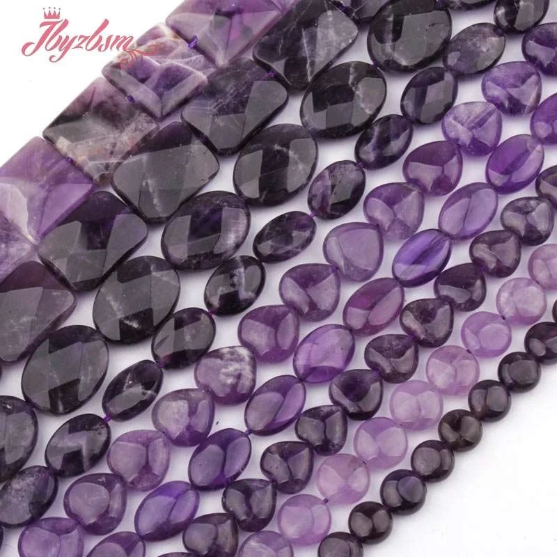 Natural Amethyst Mixed Shape Stone Beads For Necklace Bracelat Earring Loose Strand 15