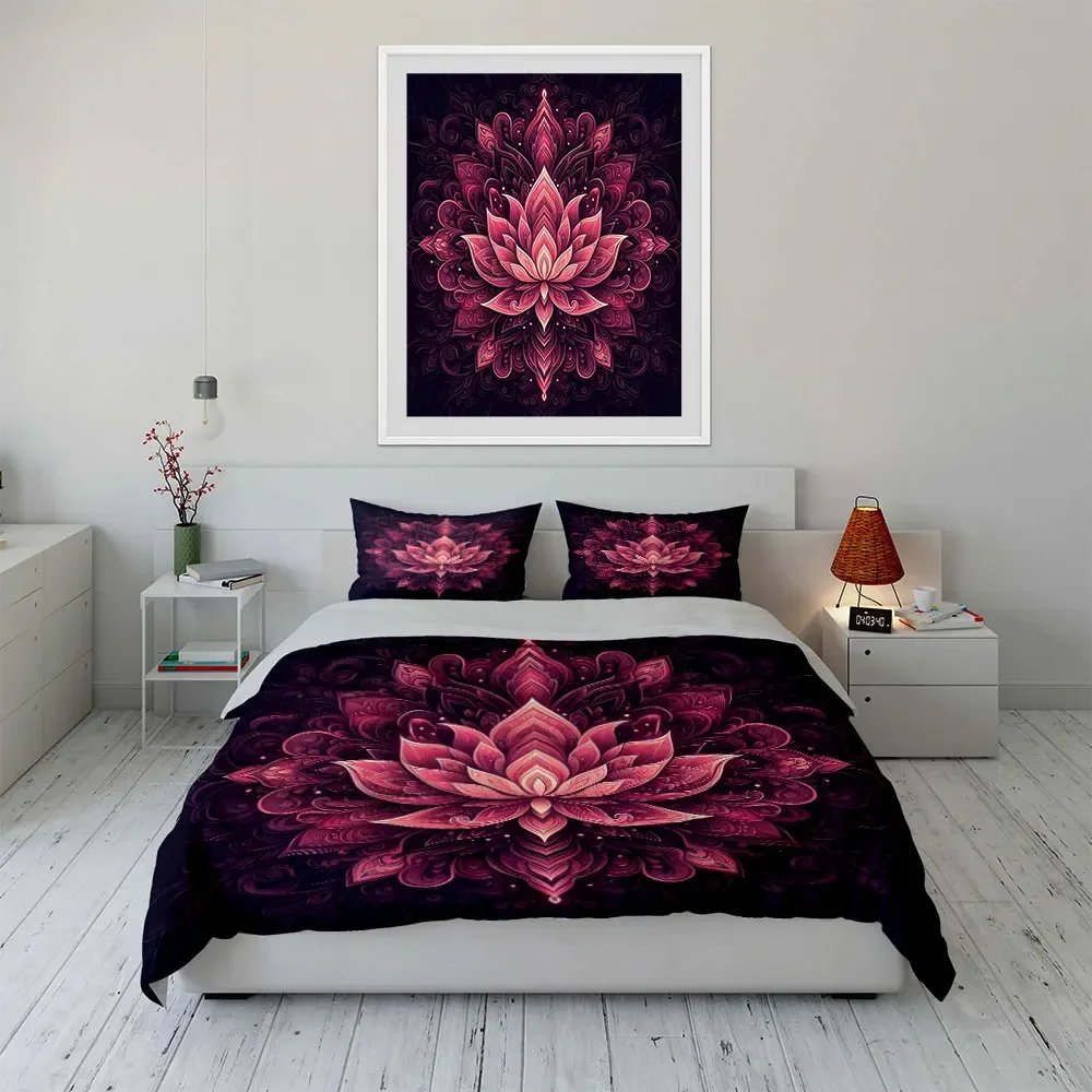 Mandala Design Three-Piece Set Multiple sizes kid's and adults' bedroom Exquisite 3PC bedding set, gift