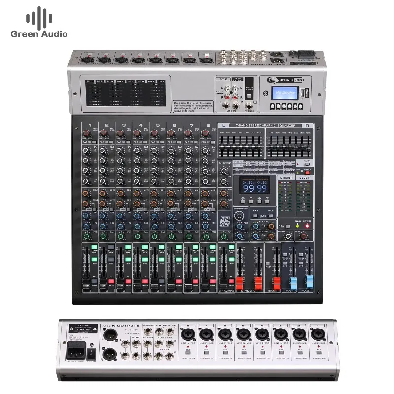 GAX-GBA10 Dual 7-Band EQ Professional Audio Dj Mixer for Stage Performance