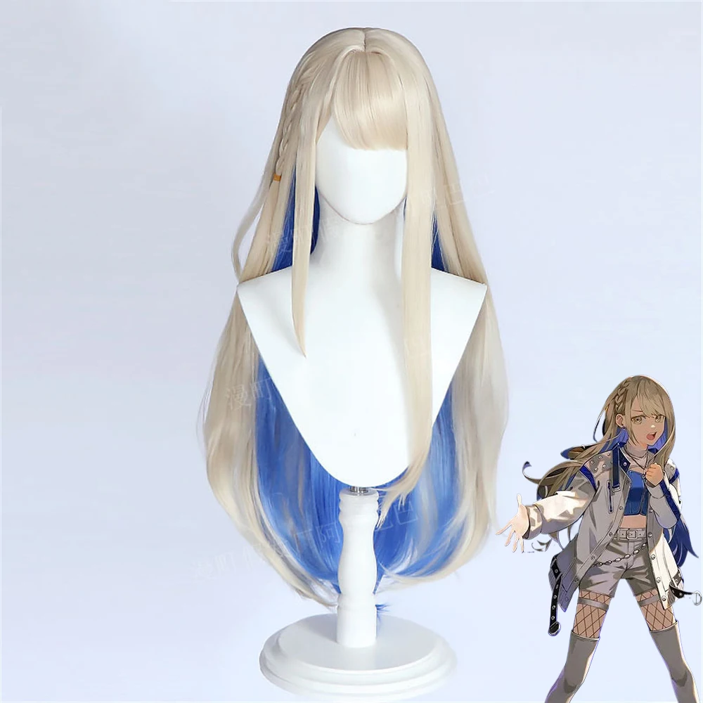 Azusawa Kohane Cosplay Wig Light Linen With Double Tail Heat Resistant Synthetic Wigs Perucas+ Wig Cap