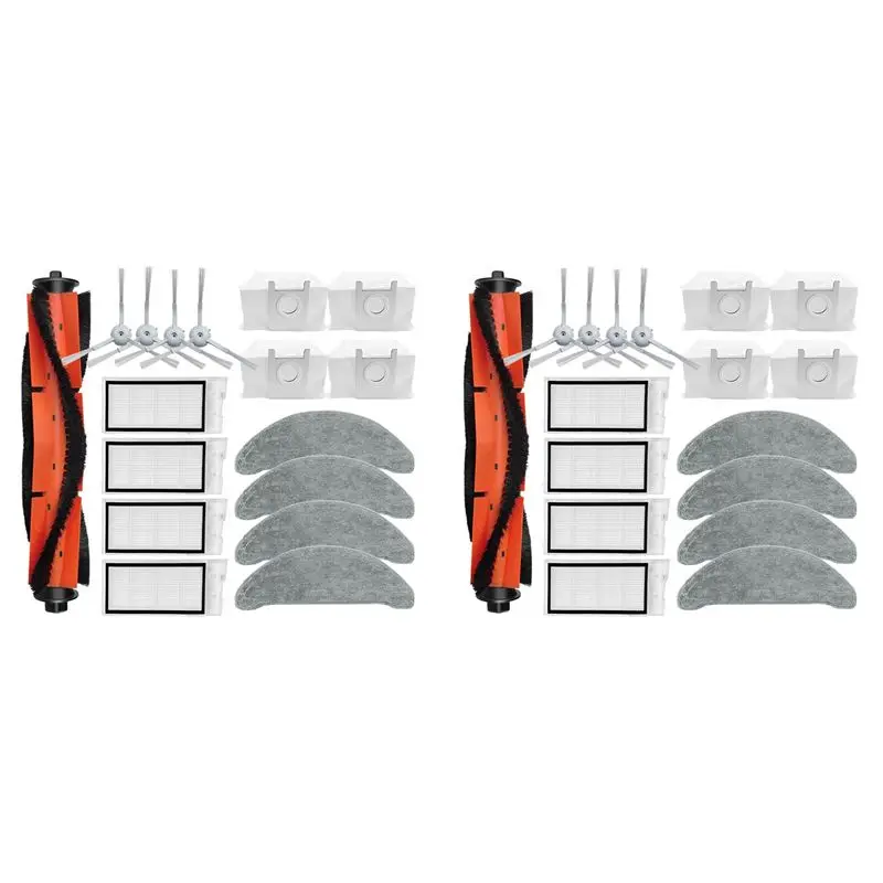 

B01C-2Set For Xiaomi Roidmi Eve Plus SDJ01RM Robot Vacuum Spare Parts Accessories Main Side Brush Hepa Filter Mop Dust Bag