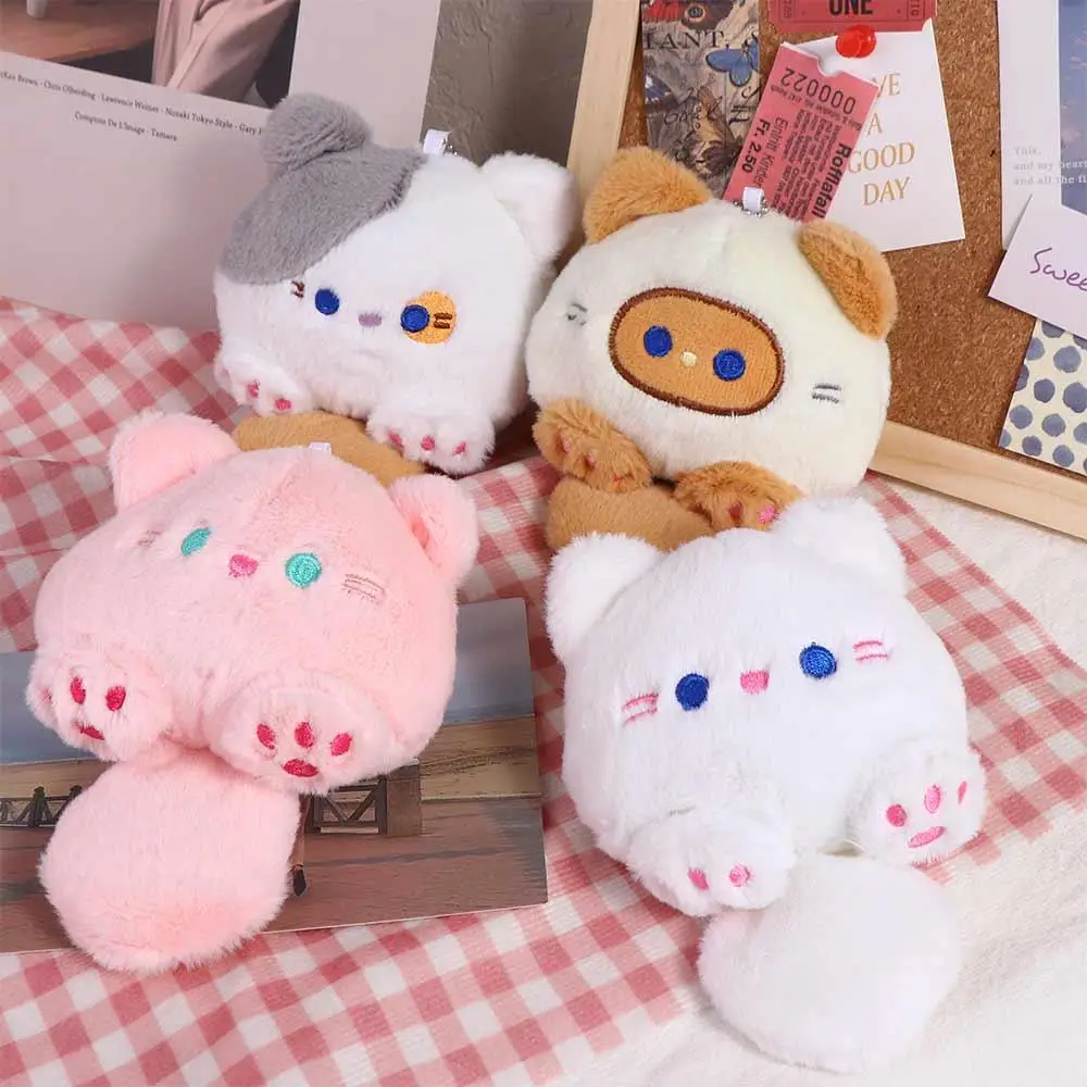 Kawaii Small Cat Kitten Plush Doll Cartoon Soft Stuffed Plushie Girl's Bag Keychain Hanging Pendant Toys