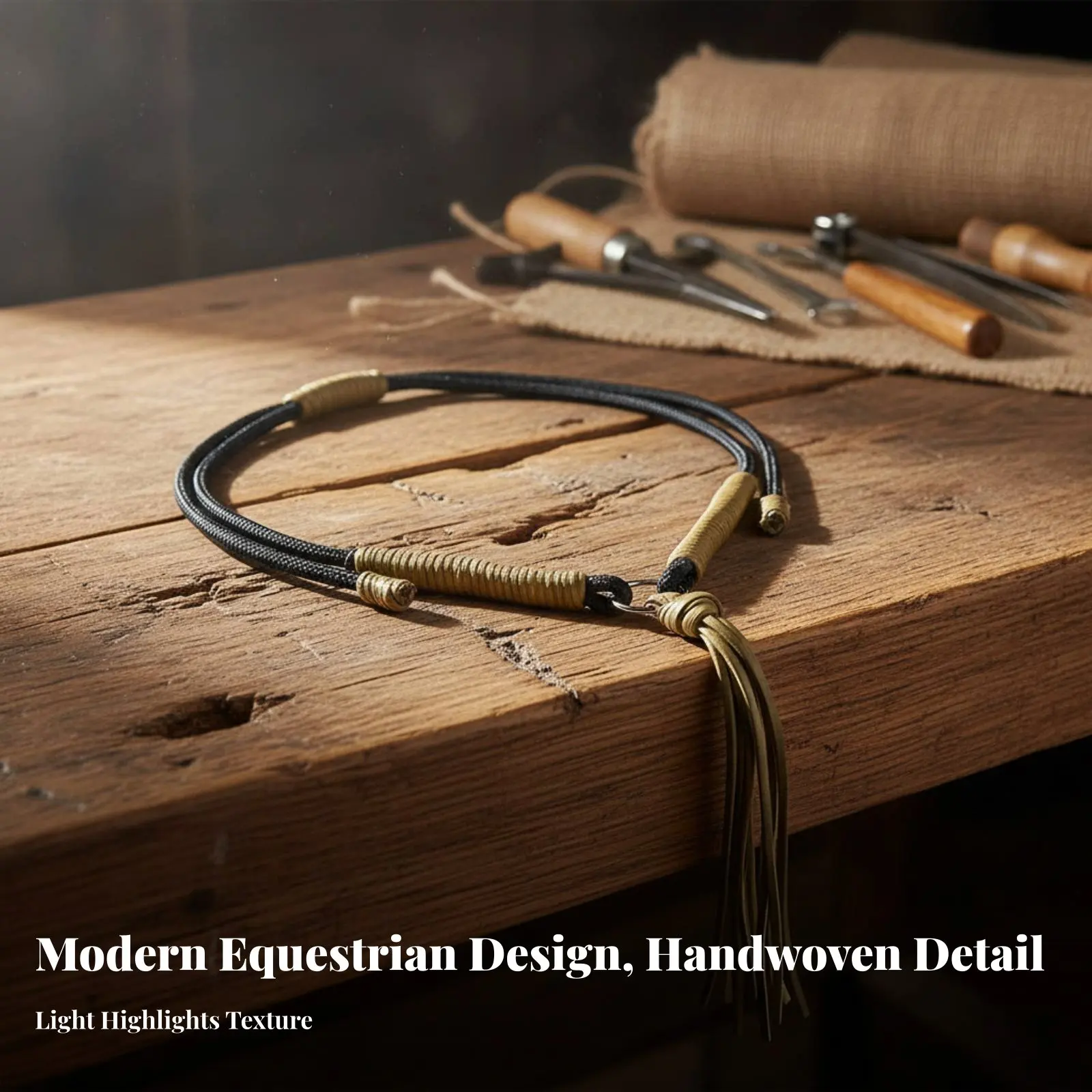 

Tassel Horse Neck Rope Handmade Braided Riding Adjustable Horse Training Rope Woven Design Equestrian Equipment