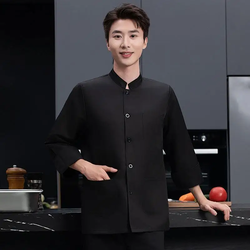 Waterproof Fabric Custom Professional Kitchen Jacket Print Logo Personalized Design Pattern DIY Work Clothes Cook Coat