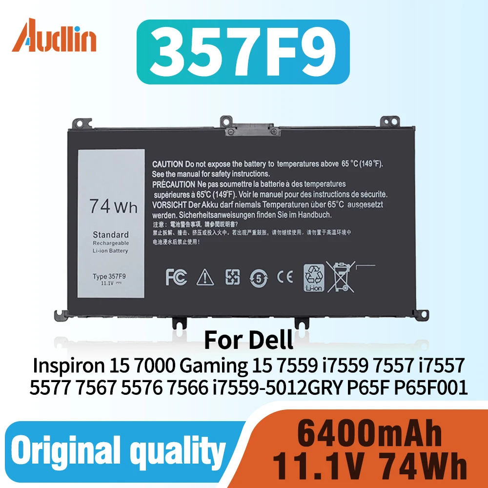 74WH 357F9 Laptop Battery for Dell Inspiron 15 7000 Gaming 15 7559 i7559 7557 i7557 5577 7567 5576 7566 i7559-5012GRY P65F P57F