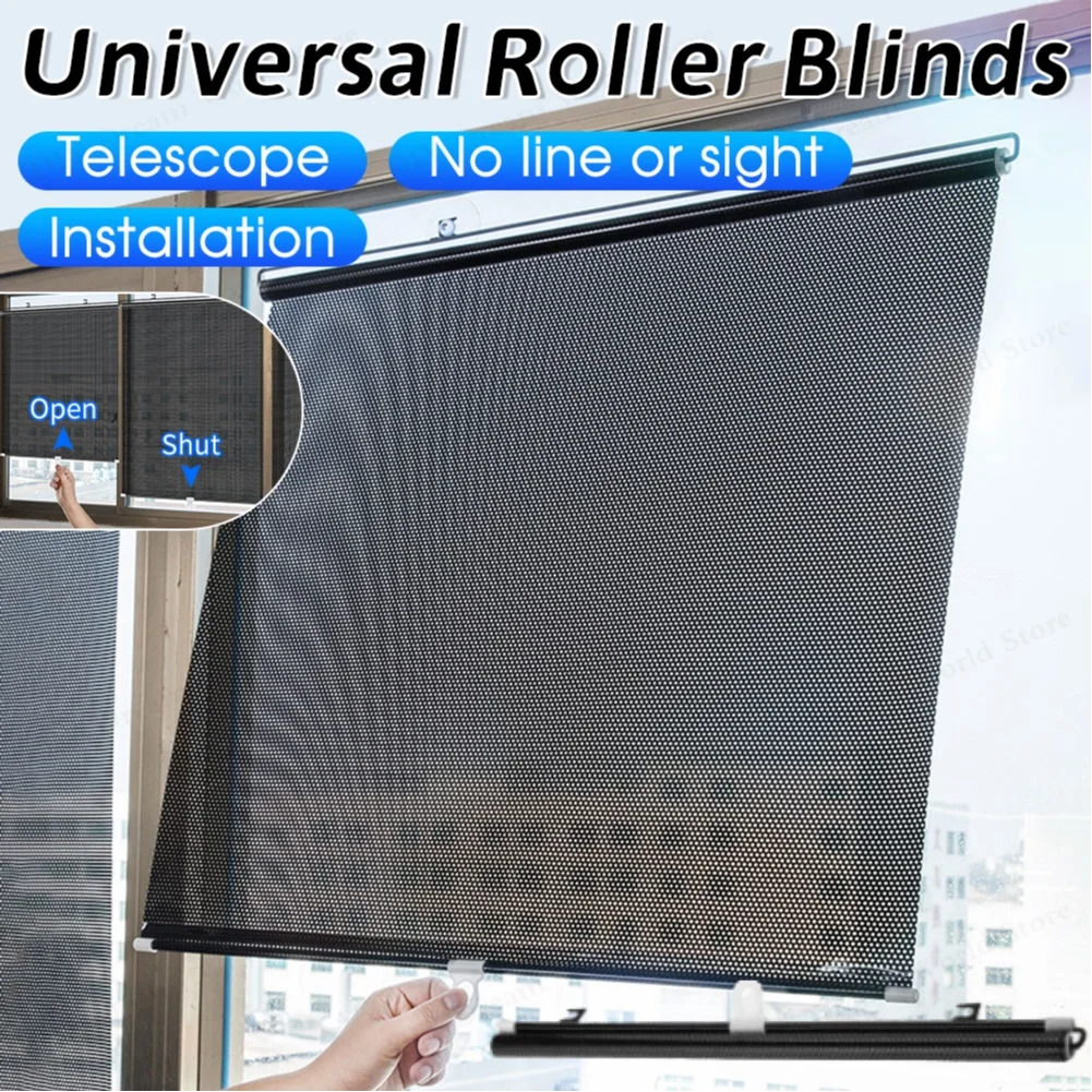 Universal Sonnenschutz Rollos Vorhänge Verdunkelungsvorhang Saugnapf Punch-frei Einziehbare Fenster Küche Rollvorhänge für