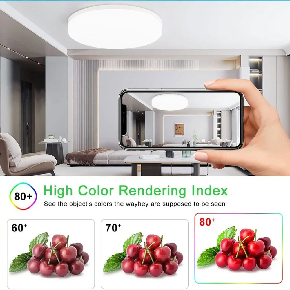 Round Led Ceiling Light Modern Home Decorative Ceiling Lighting Fixture 18/24/36/48w Living Room Bedroom Indoor Kitchen Lighting