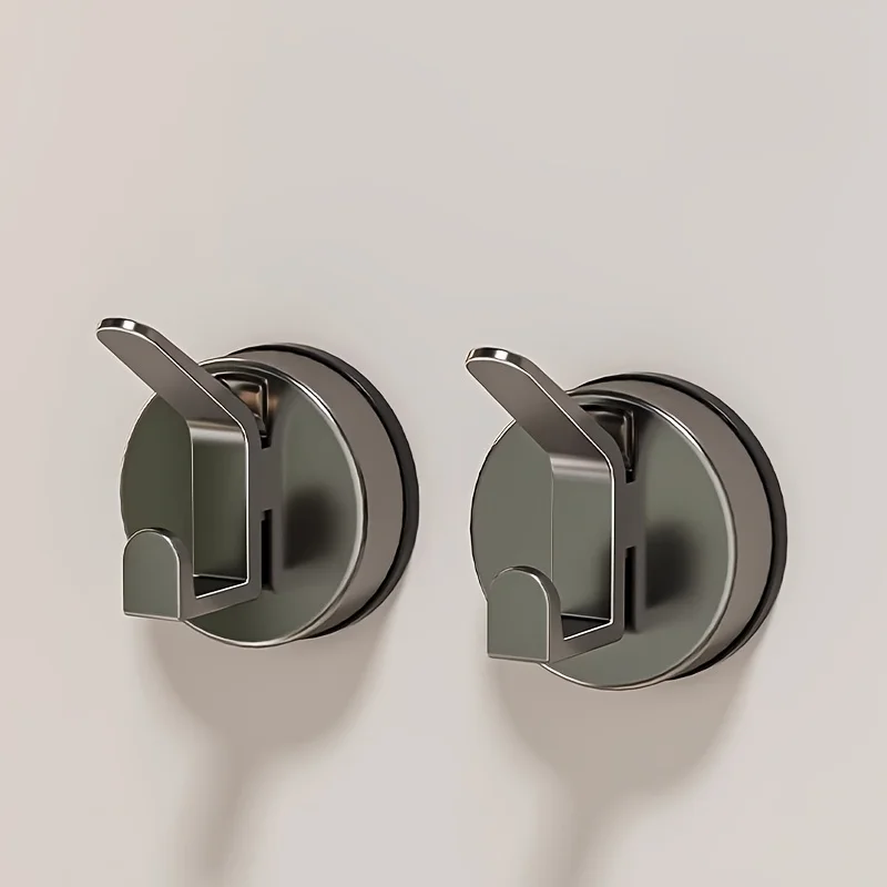 2 Pcs Stylish Plastic Suction Cup Hooks, Strong Load-Bearing, Wall-Mounted Practical Hooks, Suction Cup Hooks for Shower