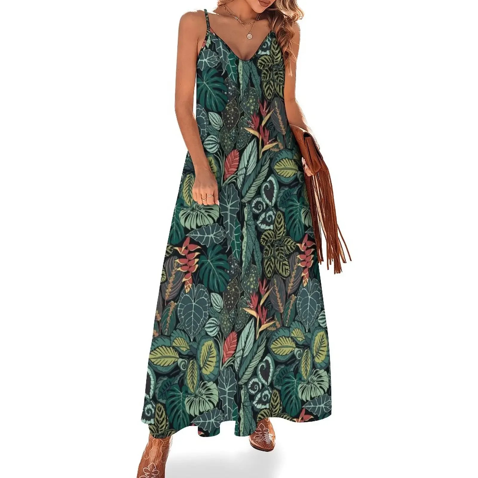 

Rainforest Leaves Sleeveless Dress loose women's dress dress summer 2025 women Woman clothes women's clothing korea stylish