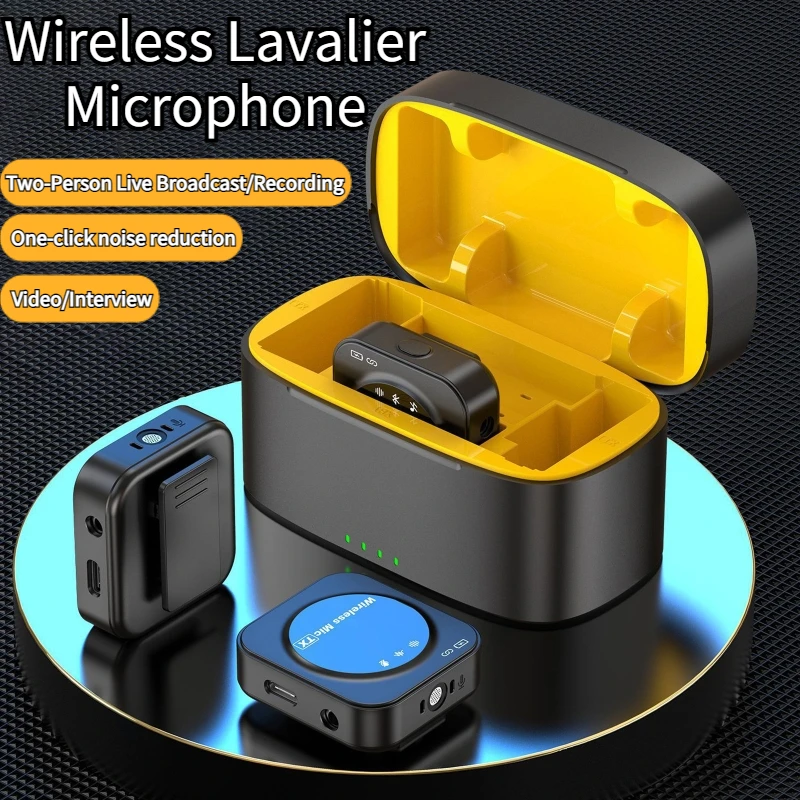 

New 2.4G Wireless Lavalier Microphone 50M Transmittion Bluetooth Charging Base for IOS Type C Camera Noise Reduction