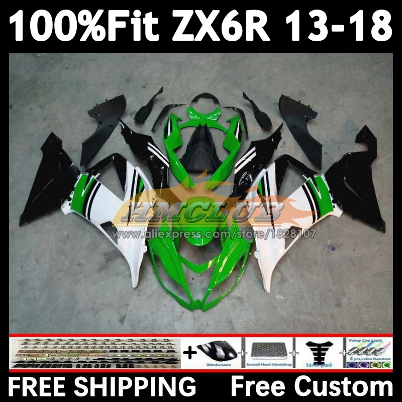 Body For KAWASAKI NINJA ZX-6R 2013 2014 2015 2016 2017 2018 159No.79 ZX 636 6R ZX636 ZX6R 13 14 green white 15 16 17 18 Fairing