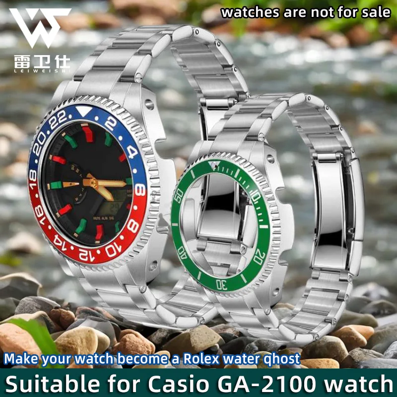 GA2100 retrofit steel case strap bracelet for Casio G-SHOCK GA-2100/2110 mod kit retrofit Rolex Water Ghost stainless steel