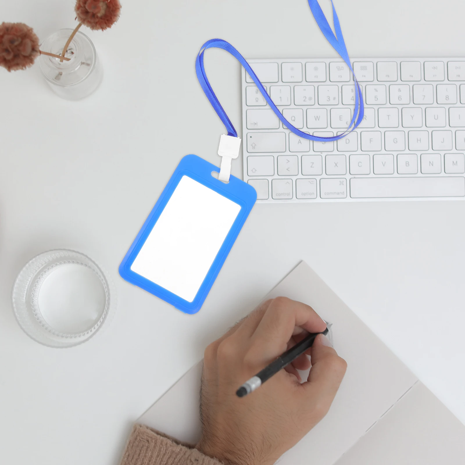 

10Pcs Id Card Holder Lanyard Reusable Badge Protector Clear Sleeve Game Postcards Coupons Organizer Lanyards with Card Holder