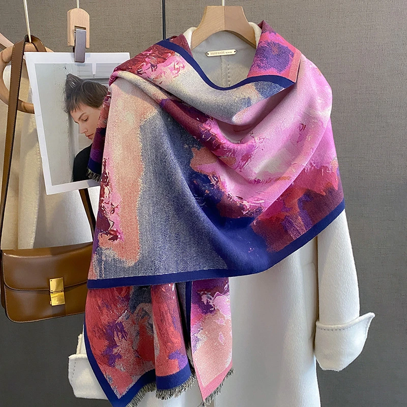 2023 Cashmere Scarf for Women Warm Shawl Fashion Thick Print Wraps Winter Blanket Stoles Poncho Bufanda Echarpe Femme Pashmina