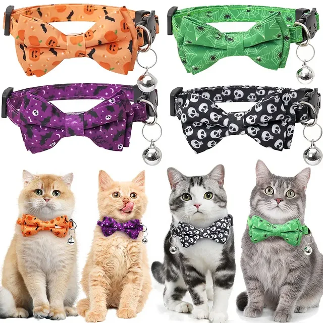 Pet Breakaway Obroża dla kota Halloween Regulowana kokarda do krawata Śliczny szczeniak Obroża dla kociąt Akcesoria dla królików Produkty dla zwierząt domowych