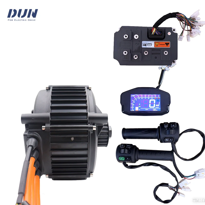 5000W qs165 V2 35H Peak 10KW 6500RPM Mid-Drive Motor with EM260s Controller and DKD Display T08 Throttle Kits
