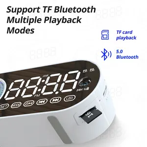 Wireless Bluetooth -Lautsprecher Alarm, LED -Spiegel, digitale Uhr, großes Display, RGB, TWS, USB, FM, Wohnzimmer, Bürodekoration 10 Hauptverkaufsredner Bluetooth Grande - №4