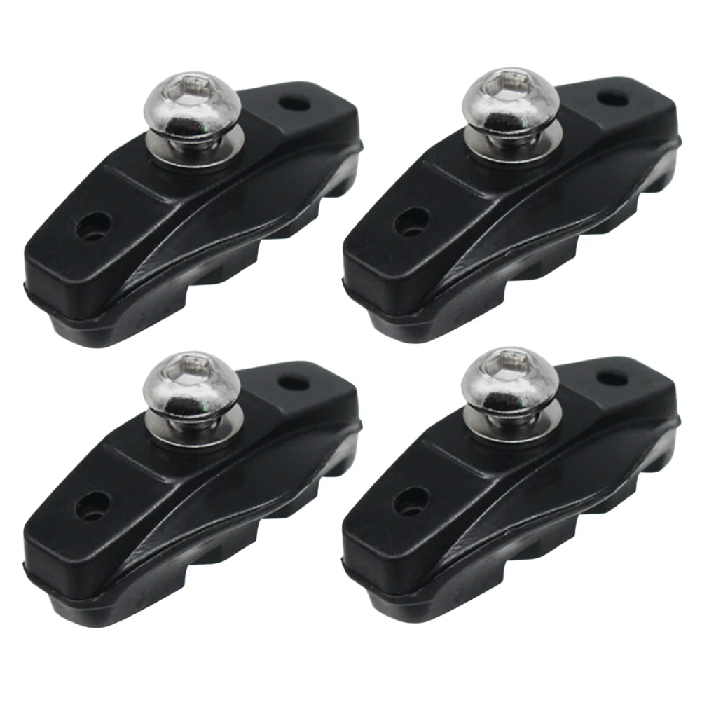 

2 Pairs/4pcs Road Bike Brake Pads Rubber C-Brake Blocks Holder Shoes Block For Aluminum Alloy Rims Friction Wheel Brake