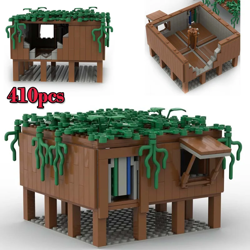 Zusammengebaute Log Cabin Modell Bausteine DIY Spiel Serie Sammeln Bau Haus Pädagogisches Spielzeug Kunststoff Ziegel Geschenke