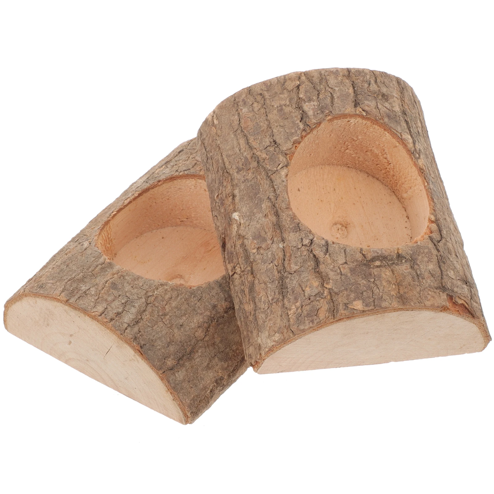 

2Pcs Unique Tree Bark Holder Wooden Stump Tealight Stand for Home Decor Table Centerpiece Romantic Ambiance Wood Votive