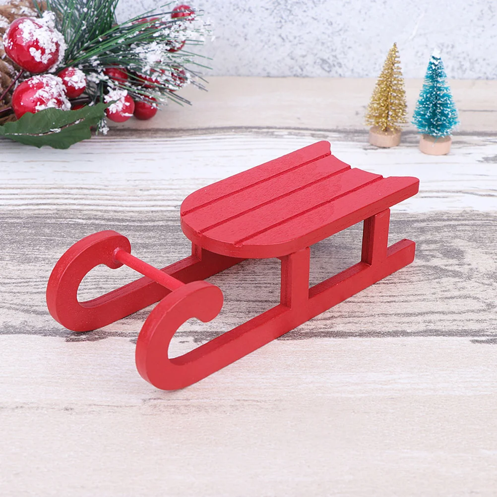 4 pezzi slitta ornamenti in legno decorazioni natalizie per il desktop festival per la casa ornamento squisito di Natale slitta