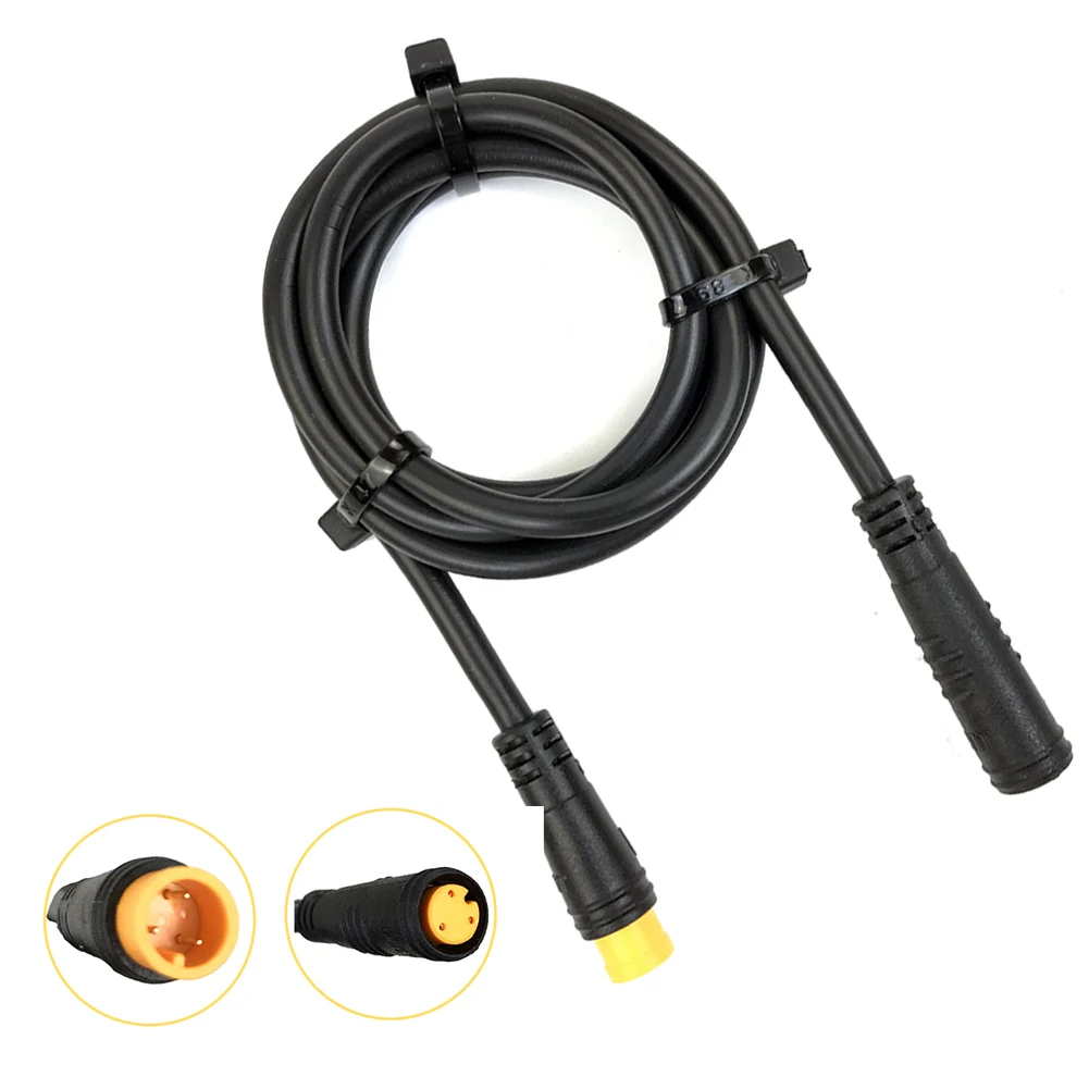 Signal Line Extension Cable 80cm Accessory Black Component Connector Electric Bicycle Plastic Practical Useful