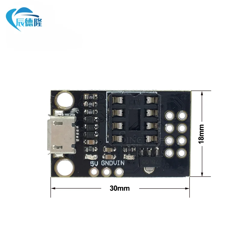 Pluggable Attiny Development Board Voor Attiny13a/Attiny25/Attiny45/Attiny85 Programmering Editor Micro Usb Power Connector