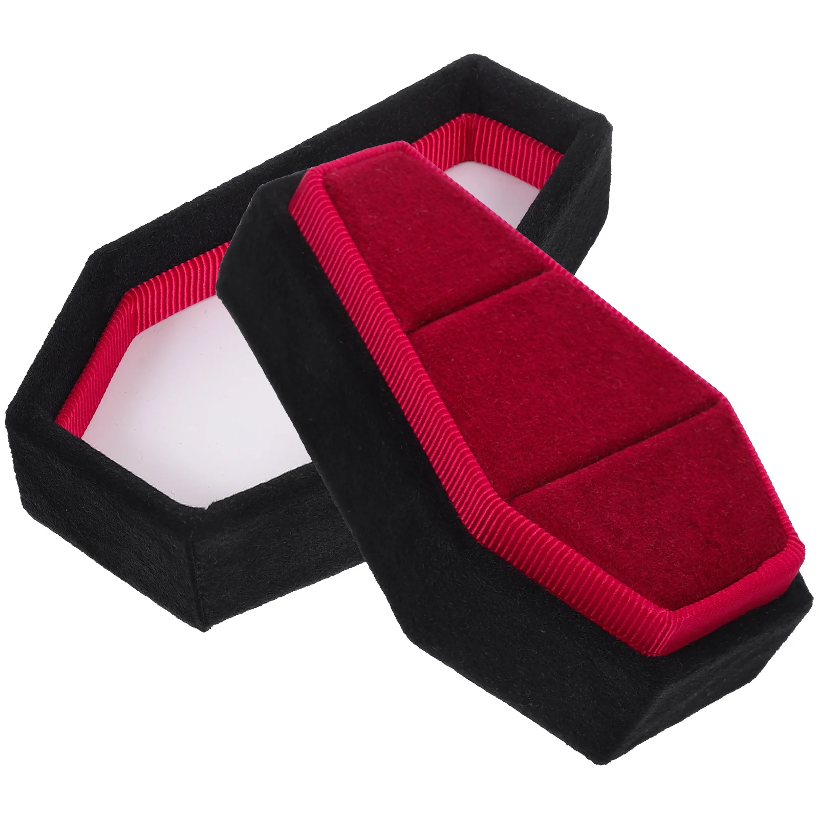 

Gift Boxes Goth Wedding Ring Halloween Jewelry Container Coffin Shaped Rings Holder Organizer Decor