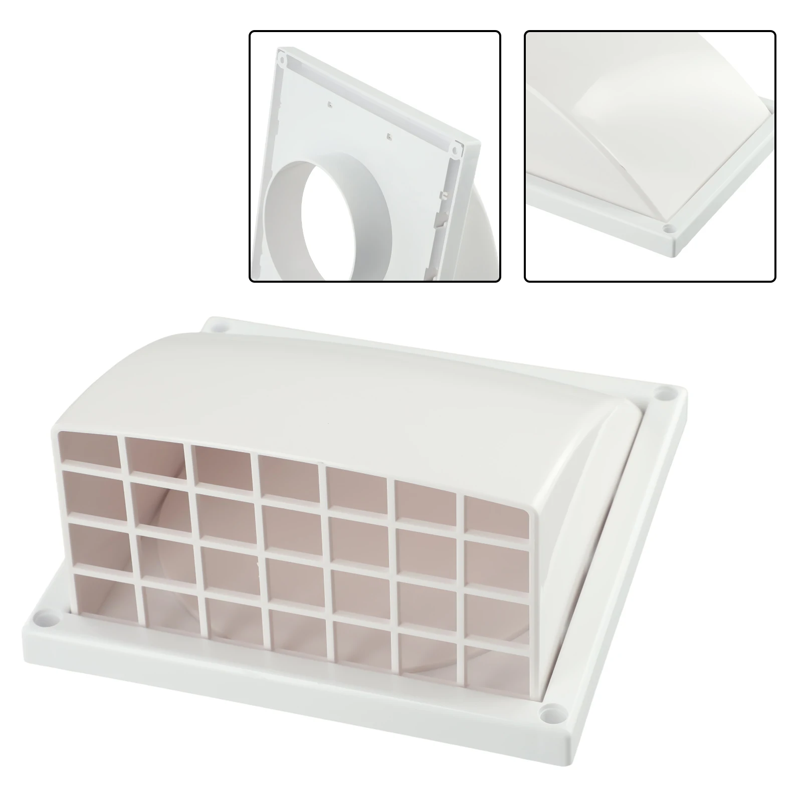 Exterior Wall Exhaust Vent with Rainproof Outlet and Non Return Shutter Flap Suitable for HVAC and Ventilation Systems