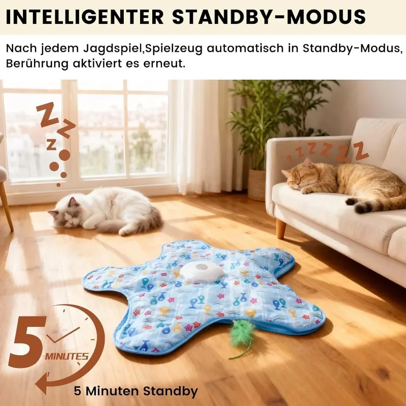 USB Rechargeable Interactive Cat Toy, 3 Smart Modes Automatic Self-Entertainment Moving Toy for Indoor Cats, Chew Resistant Kitten Plaything, Ideal for Boredom Relief, Exercise & Hunting Instinct – Perfect Gift for Cat Lovers, Home Pet Supplies