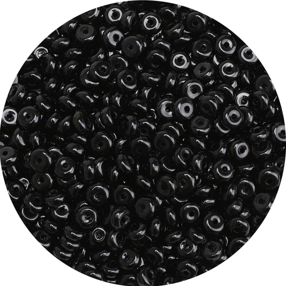 

105Pcs 3x6mm Flat Round Beads Mixed Color Opaque Smooth DIY Jewelry Beads Glass Multi-clolor Semi Gemstone Beads