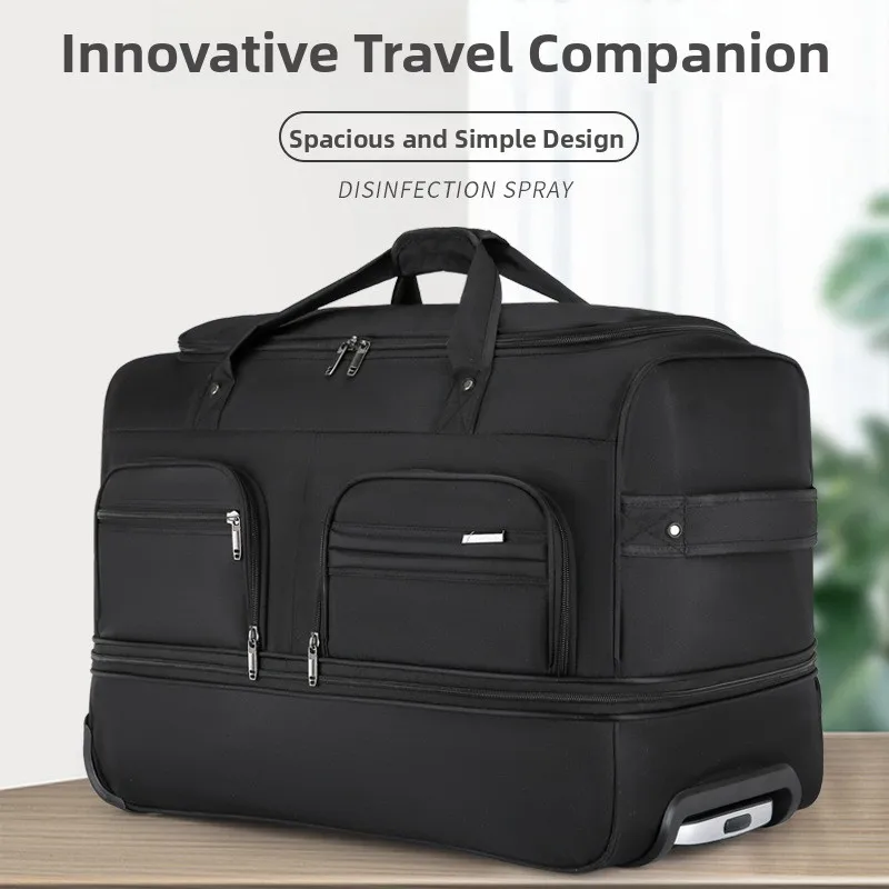 large-capacity-travel-backpack-multi-function-fold-expand-business-trip-luggage-bag-pull-rod-bag-travel-suitcase