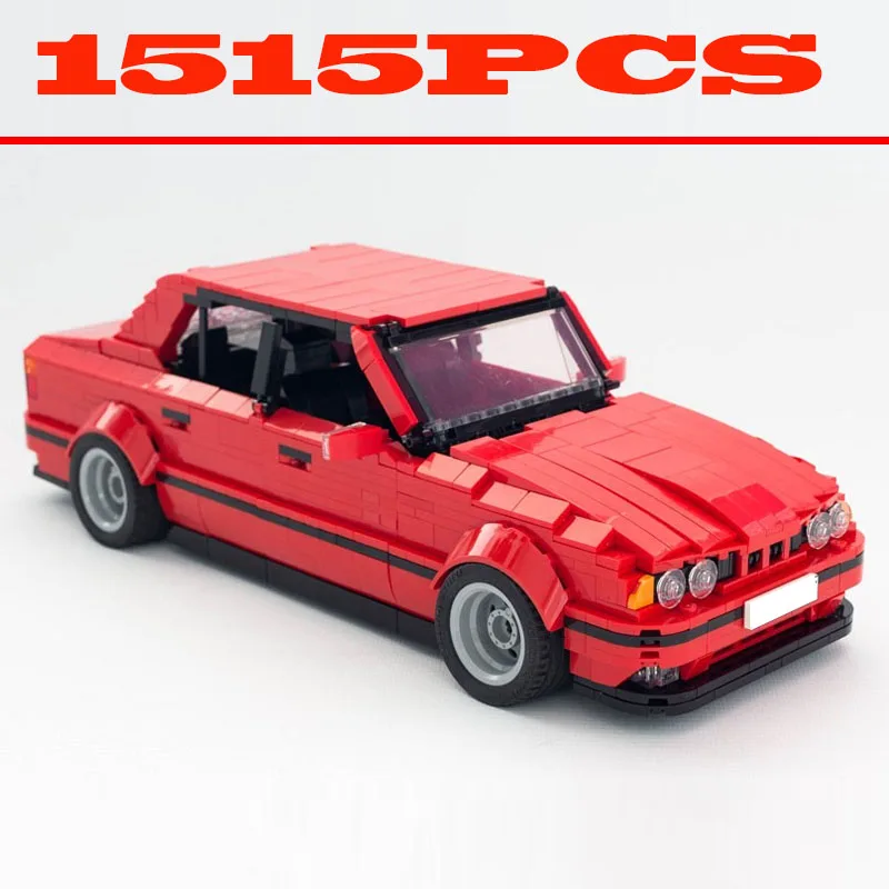 1515PCS Classic Euro Sedan MOC Building Blocks Retro Sports Saloon Car DIY Brick Model Auto Fan Desktop Collectible Hobby Toy