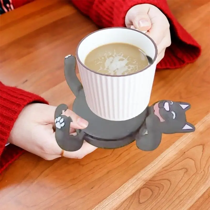 

3D Cats Coasters For Drink Lovely Mug Holders Drinking Cup Mat Coffee Table Decors For Cats Lover And Home Aesthetic D2RD